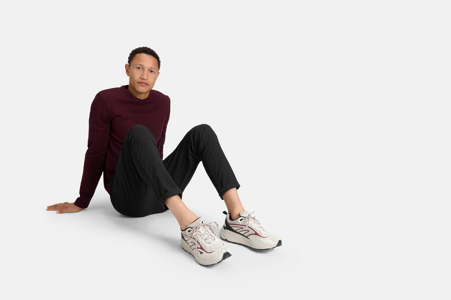 Strukturiertes T-shirt Dunkelrot SHOEBY MEN