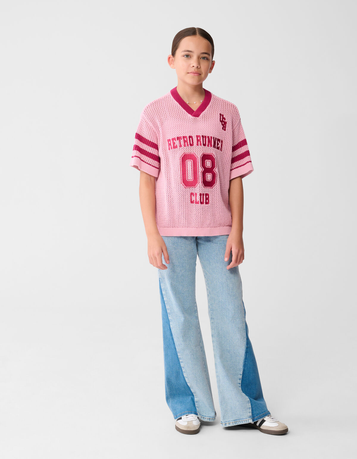 Zweifarbige, ausgestellte Jeans, gebleicht SHOEBY GIRLS