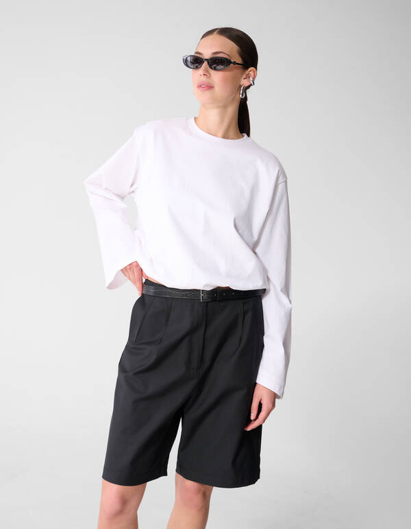 Wei&szlig;es Ballon-Langarmshirt SHOEBY WOMEN