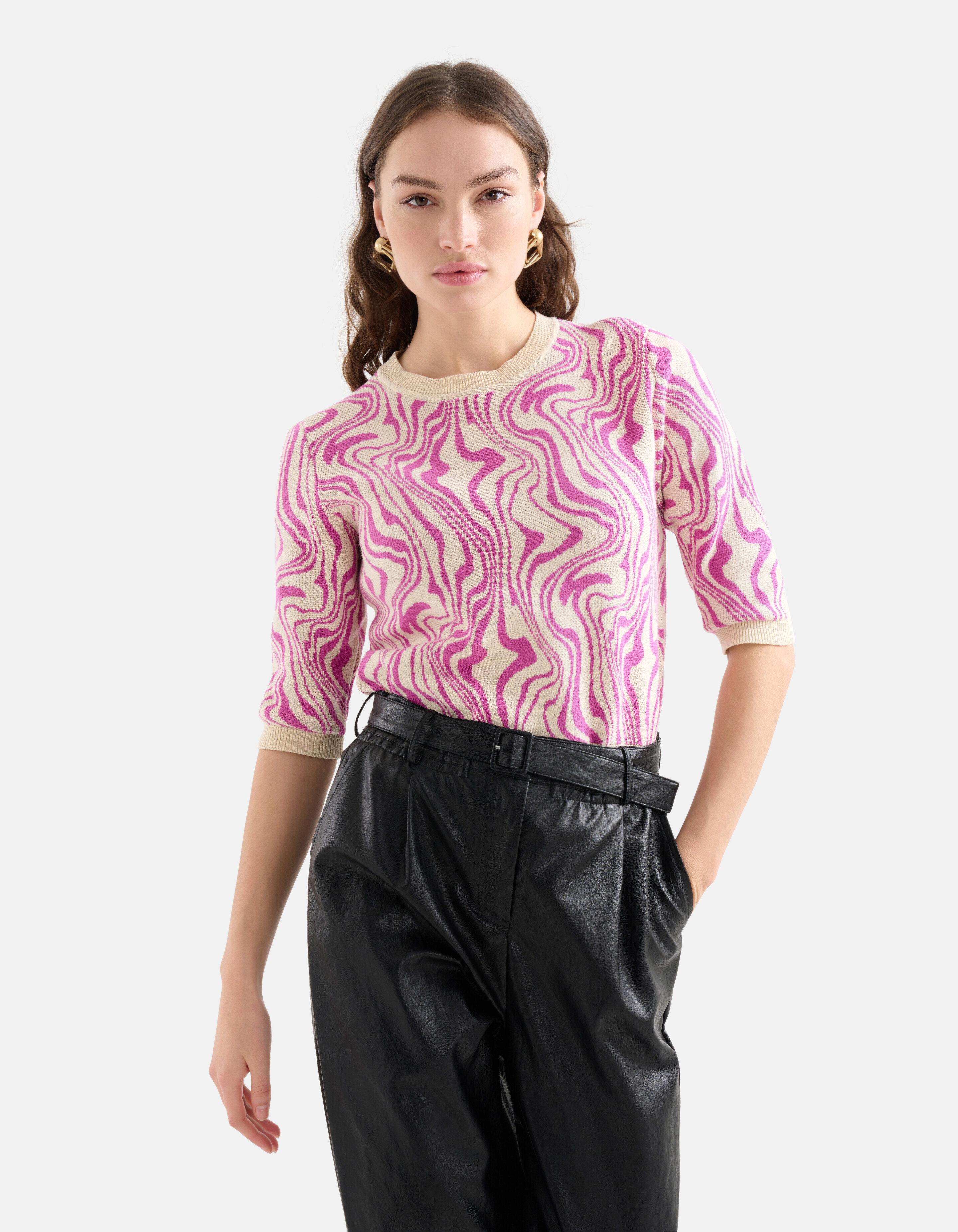 Jacquard-Swirl-Pullover Rosa SHOEBY WOMEN