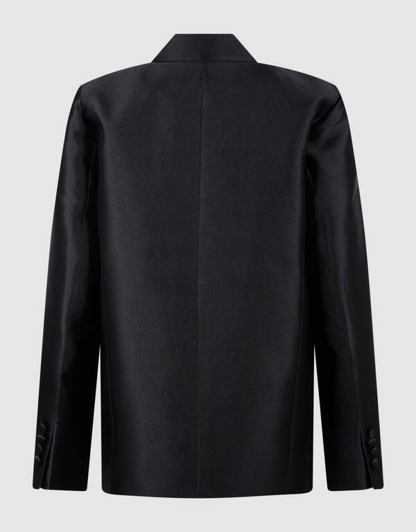Oversized Satin Twill Blazer Black SHOEBY WOMEN