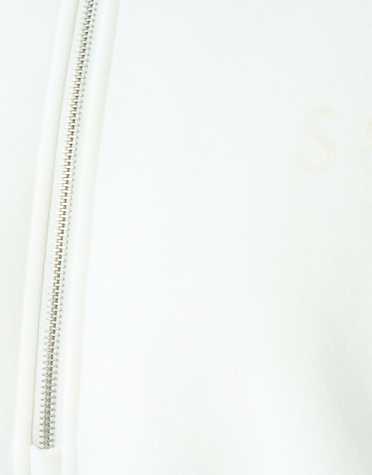 Pullover mit halbem Reißverschluss in Off White SHOEBY MEN
