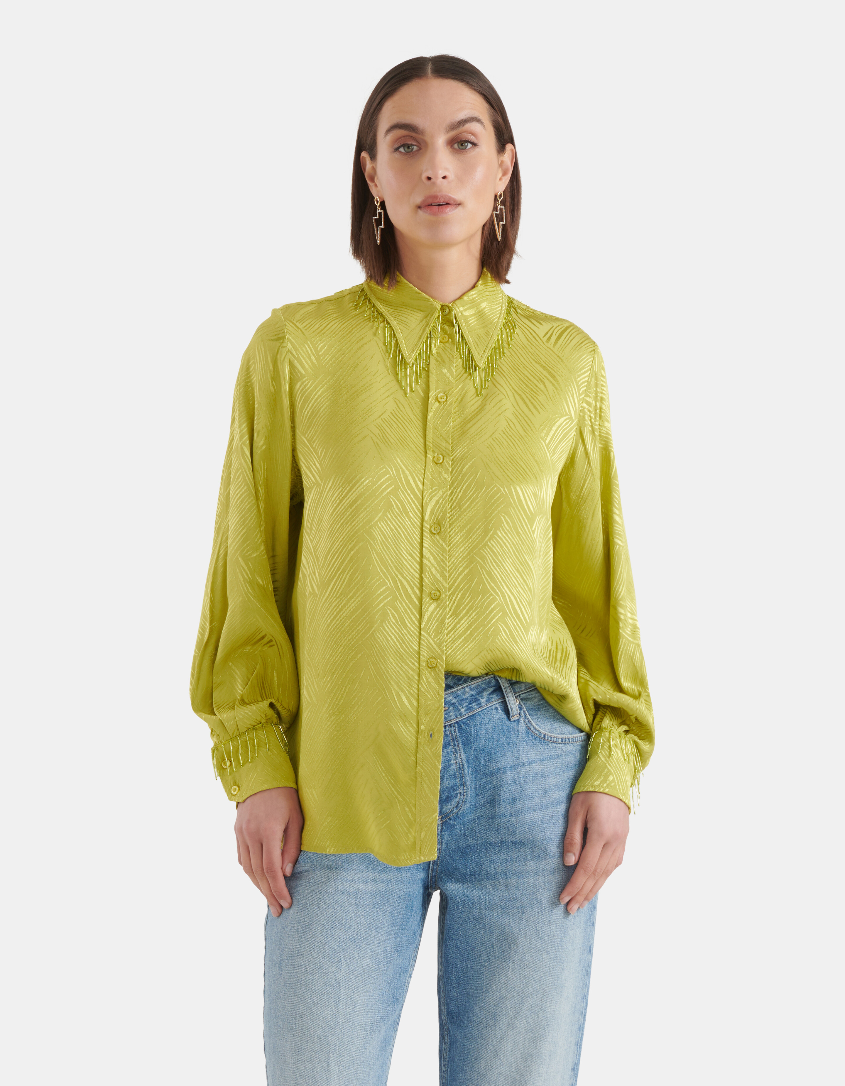 Bluse mit Fransen Grün SHOEBY WOMEN