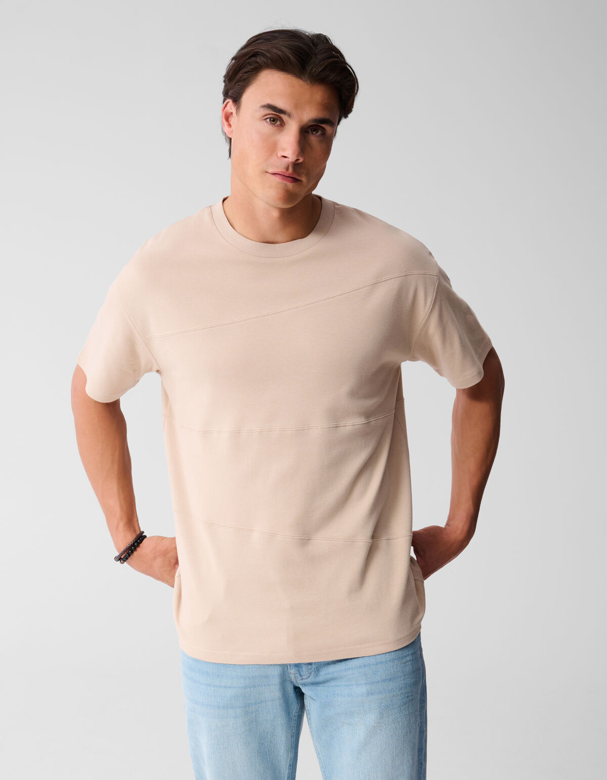 Gemischte Linien Kunstwerk T-Shirt Zand SHOEBY MEN