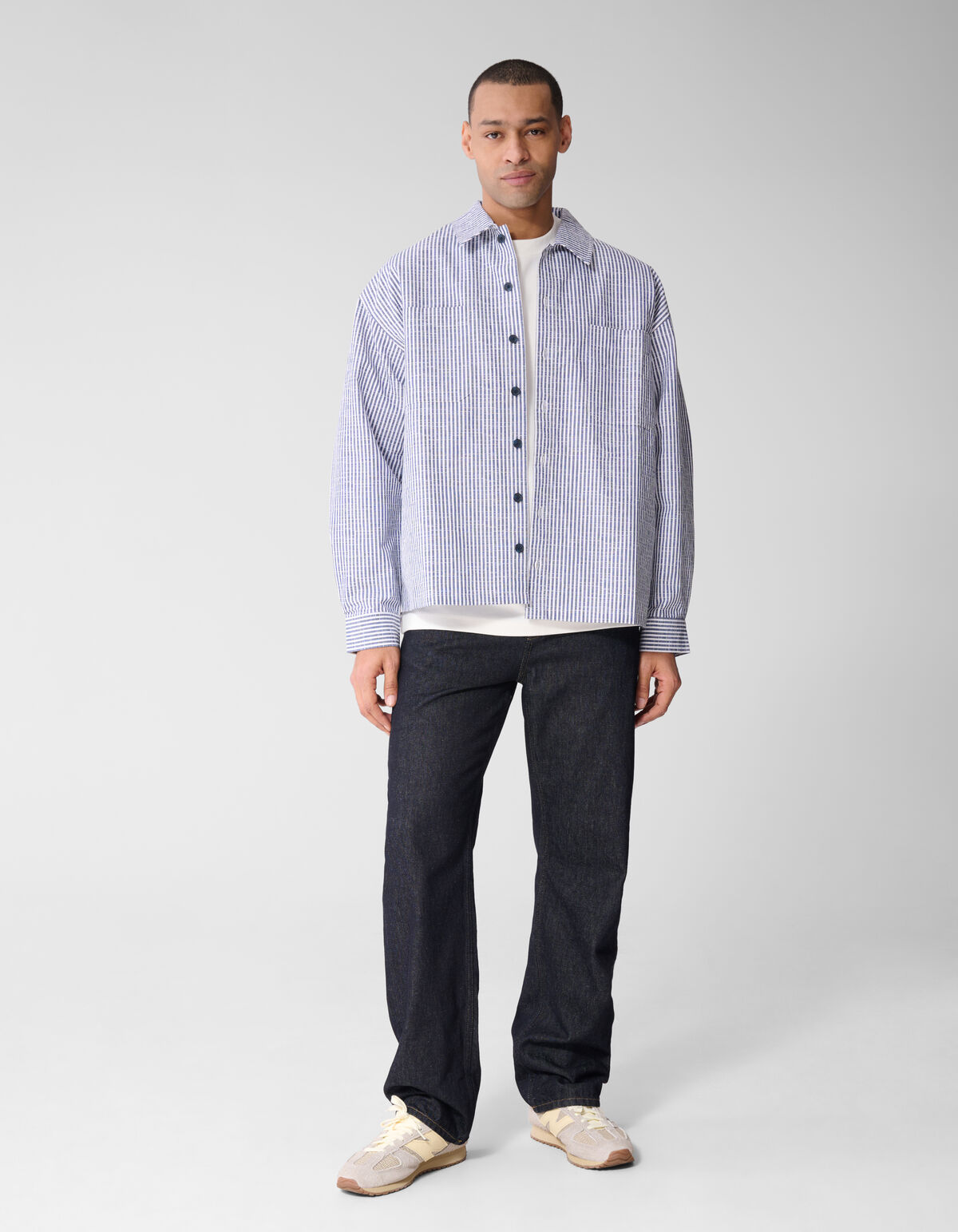 Pinstripe Overshirt Blau SHOEBY MEN