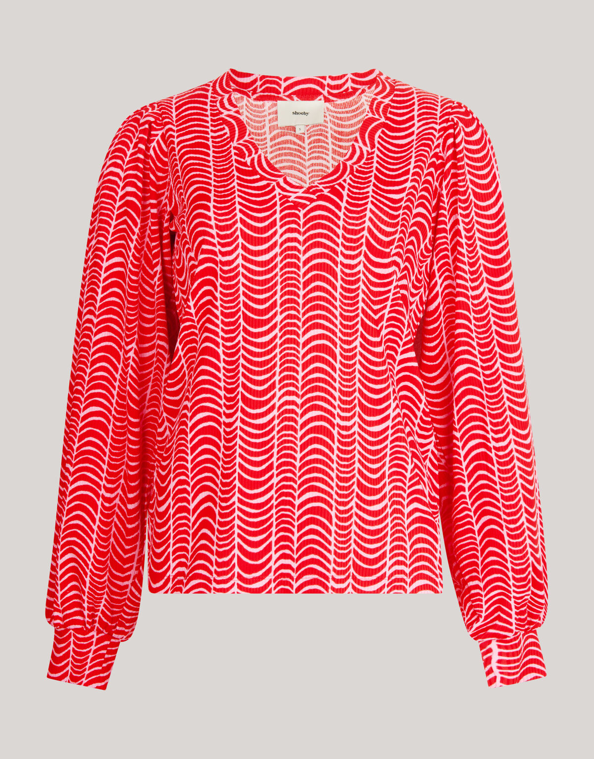 Rippen-Jersey-Top Rot SHOEBY WOMEN