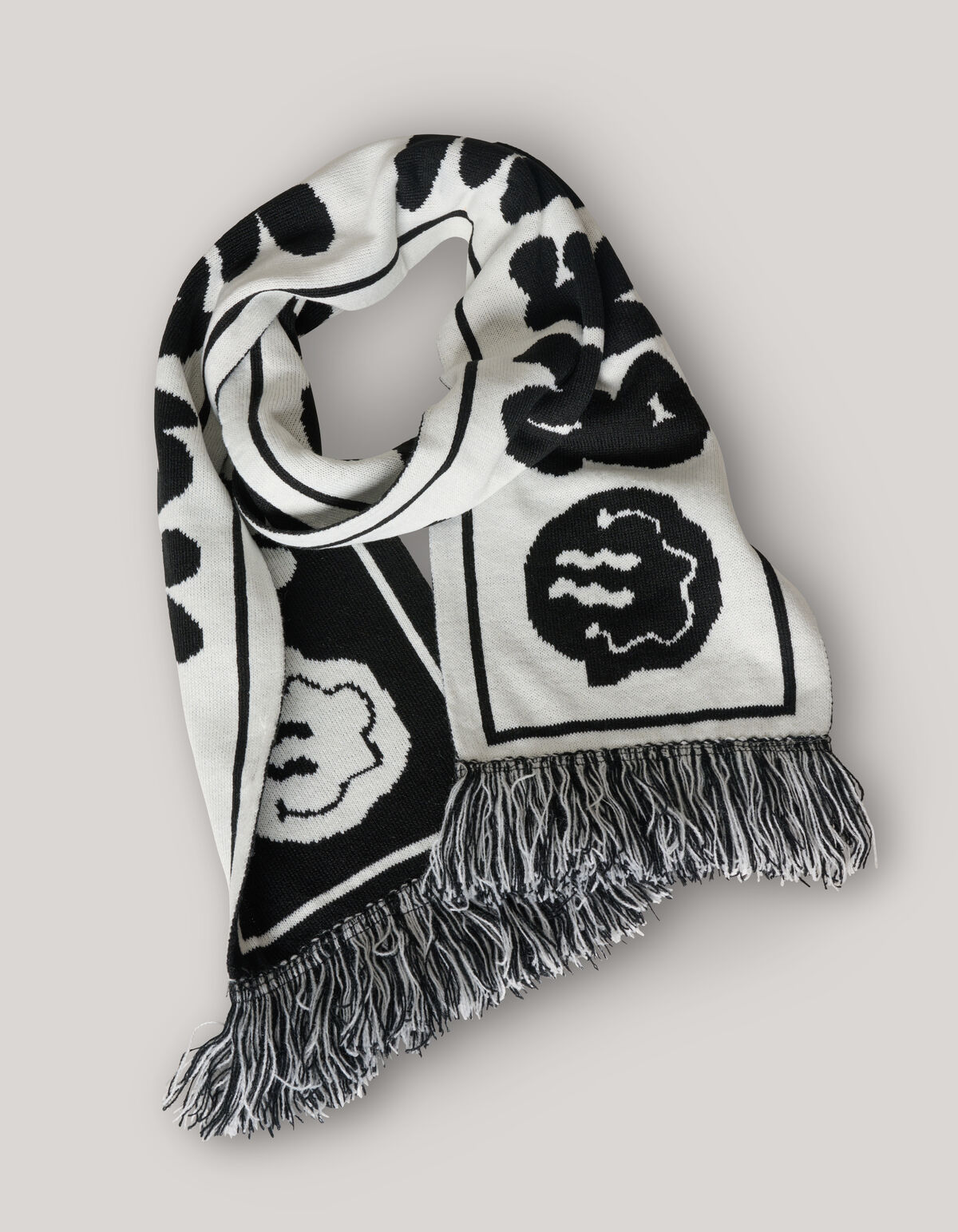 Bedrucktes Halstuch Schwarz/Wei&szlig; SHOEBY ACCESSOIRES