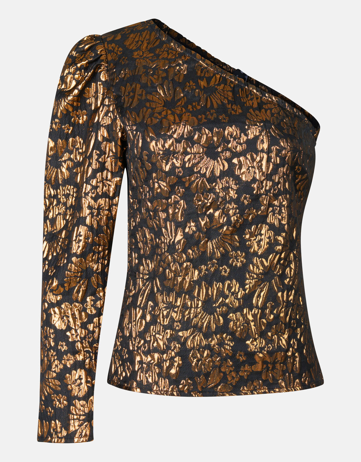 Ein-Schulter-Jacquard-Top Schwarz SHOEBY WOMEN