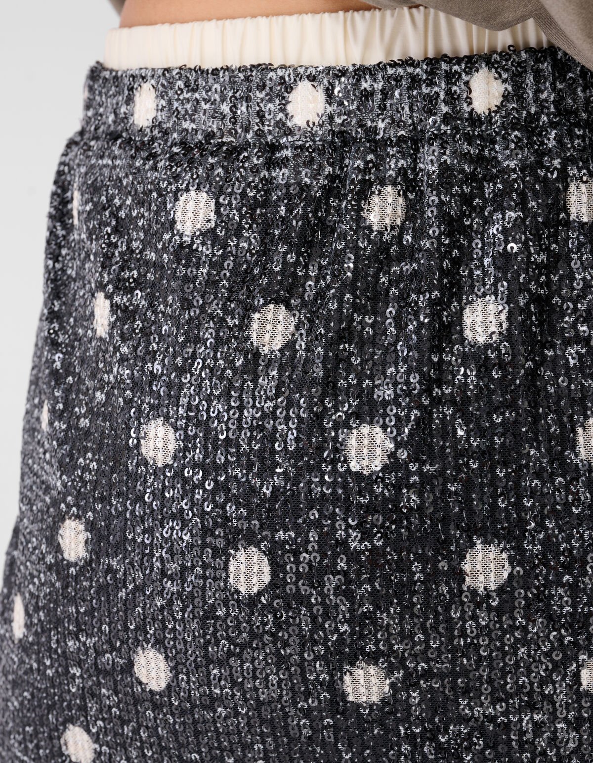Sequin Polkadot Midi Rock Dunkelgrau SHOEBY WOMEN