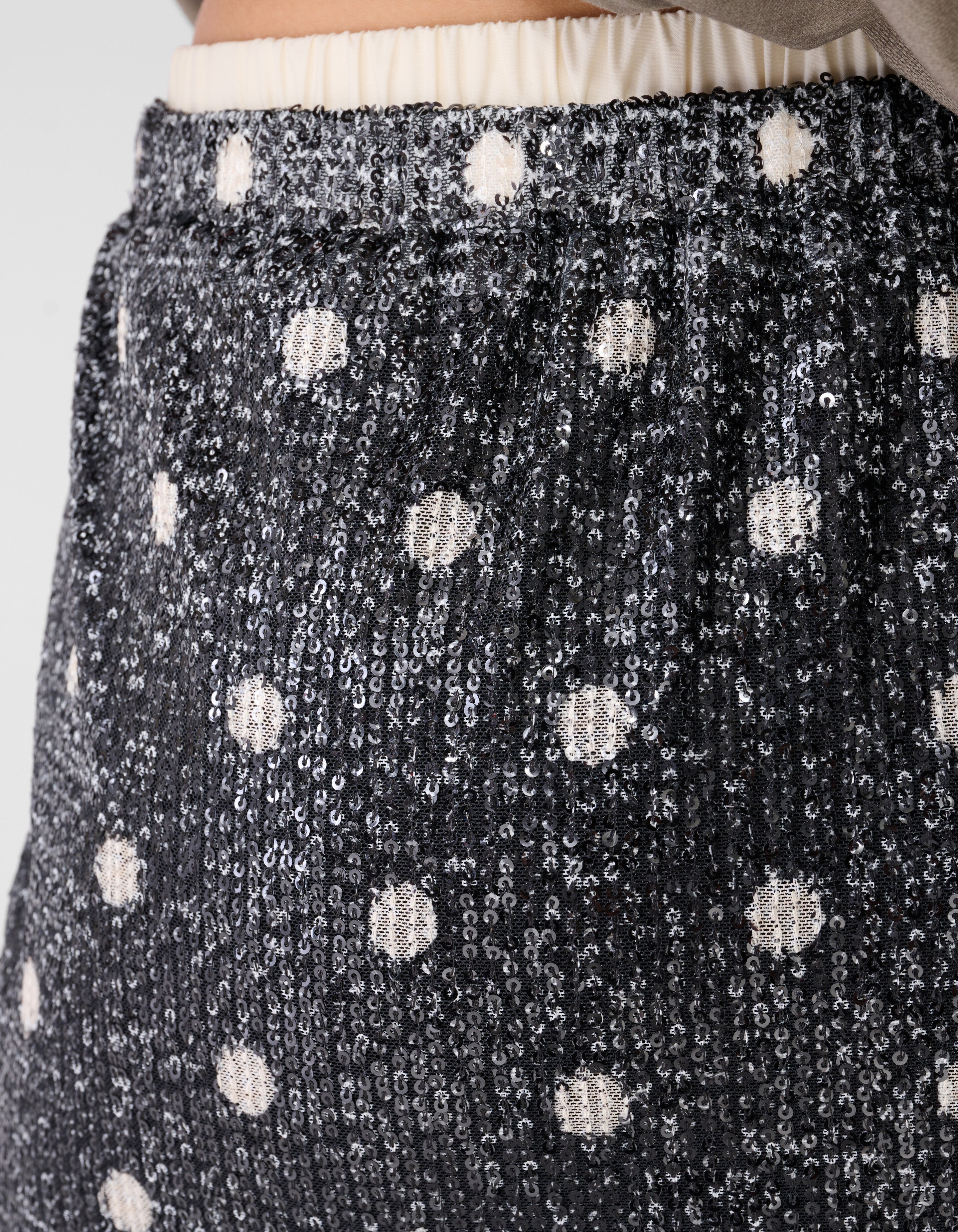 Sequin Polkadot Midi Rock Dunkelgrau SHOEBY WOMEN