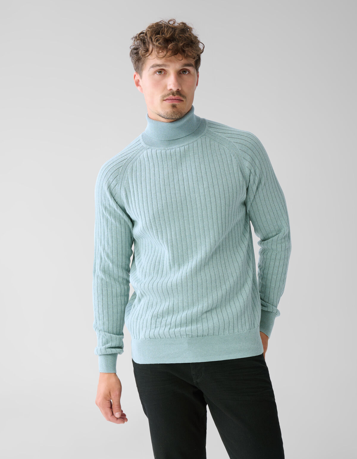 Rippenpullover Blau SHOEBY MEN