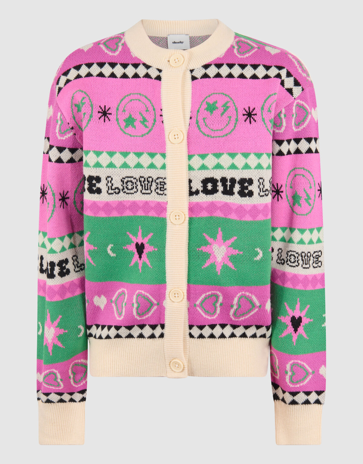 Bedruckte Strickjacke Off White SHOEBY GIRLS