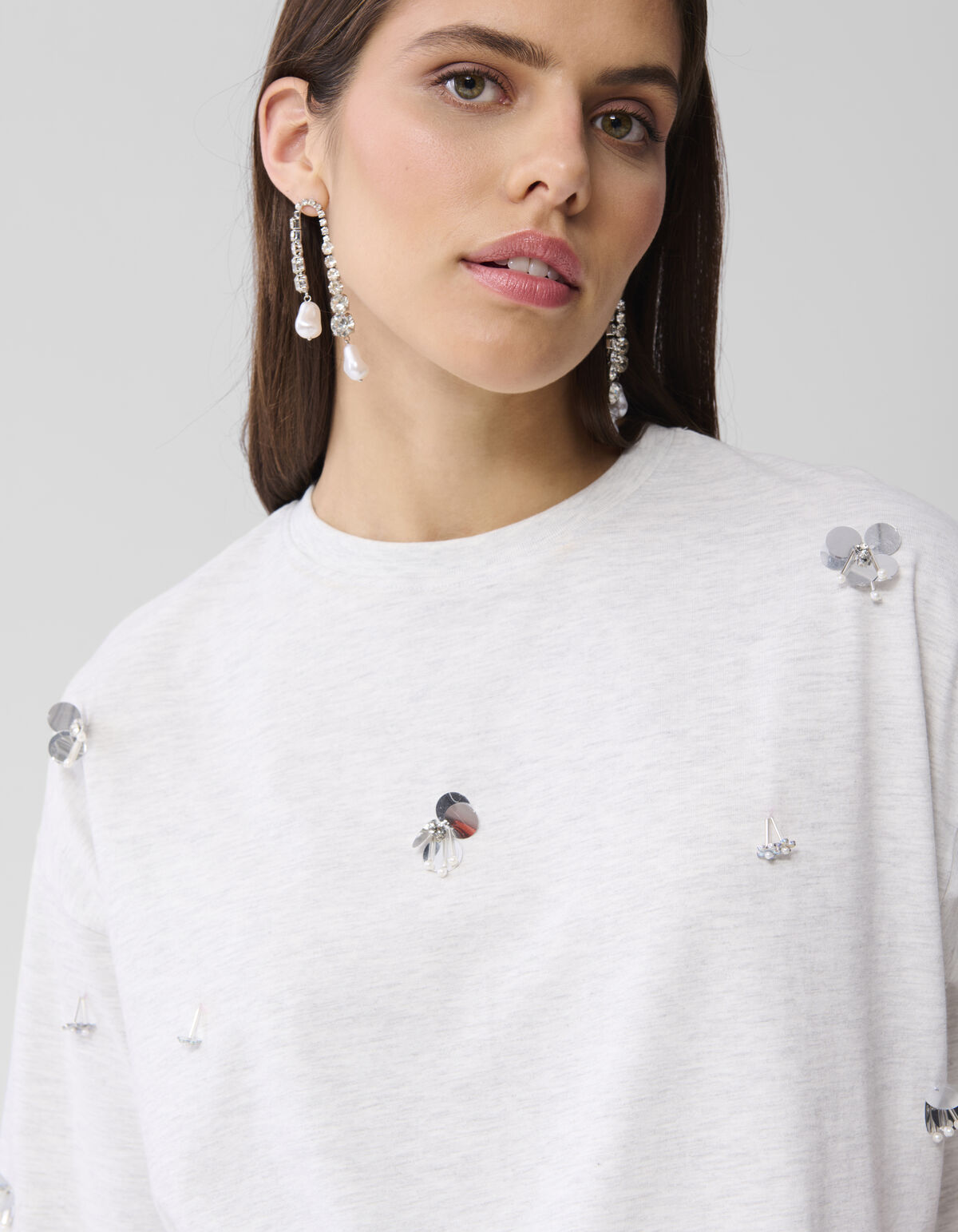 Übergroßes verschönertes T-Shirt Grijs SHOEBY WOMEN