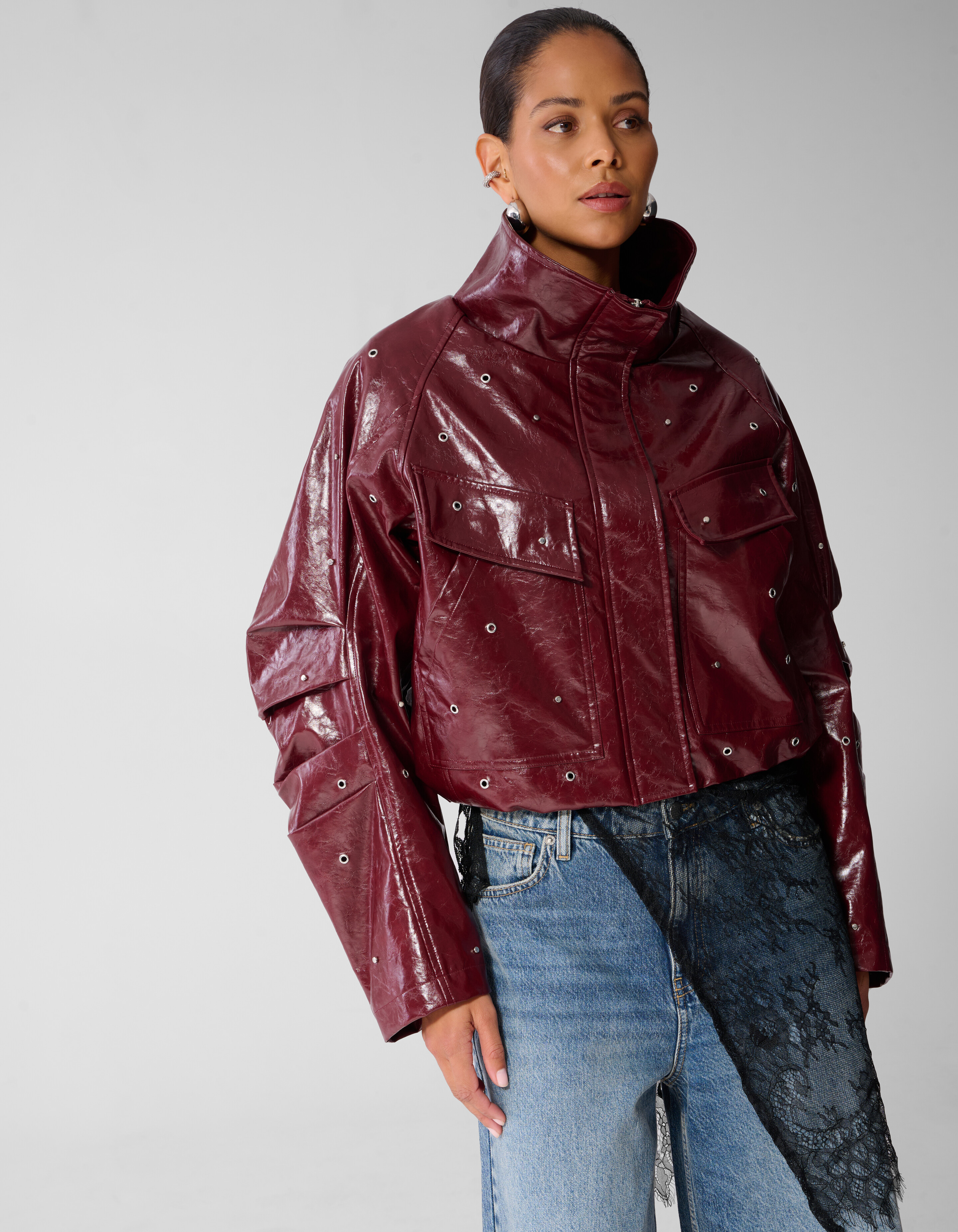 Shiny Funnel Jacke Dunkelrot SHOEBY WOMEN