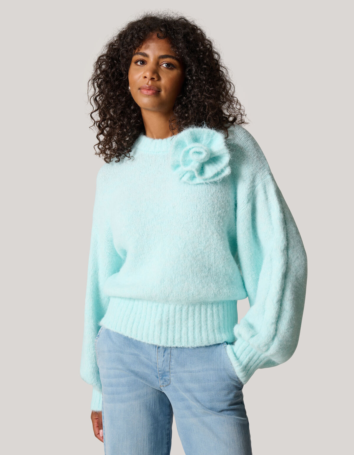 Blumen-Pullover Hellblau SHOEBY WOMEN