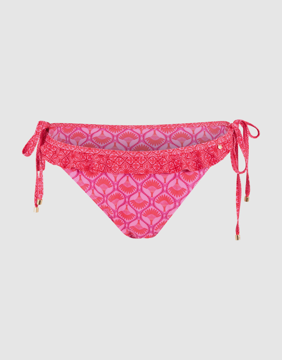 Bedrucktes Rüschen-Bikini-Unterteil Rosa SHOEBY ACCESSOIRES