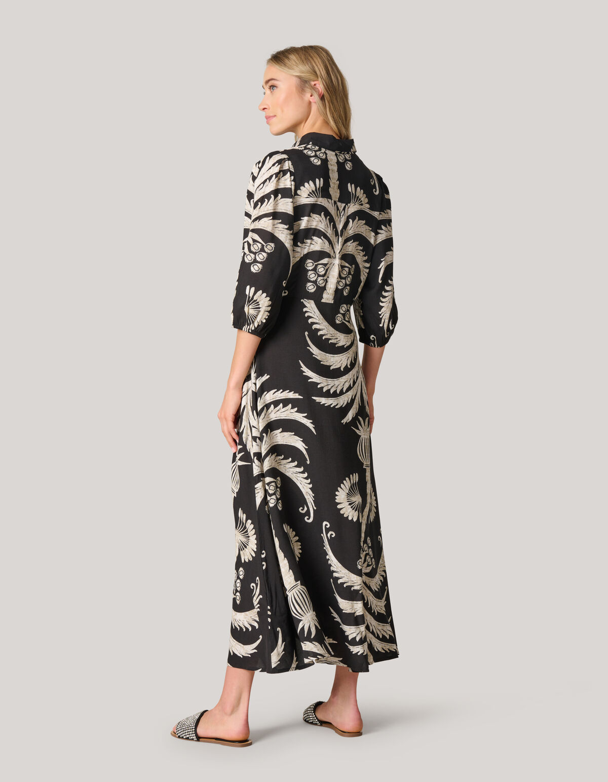Bedrucktes Maxi Jurk Schwarz/Weiß SHOEBY WOMEN