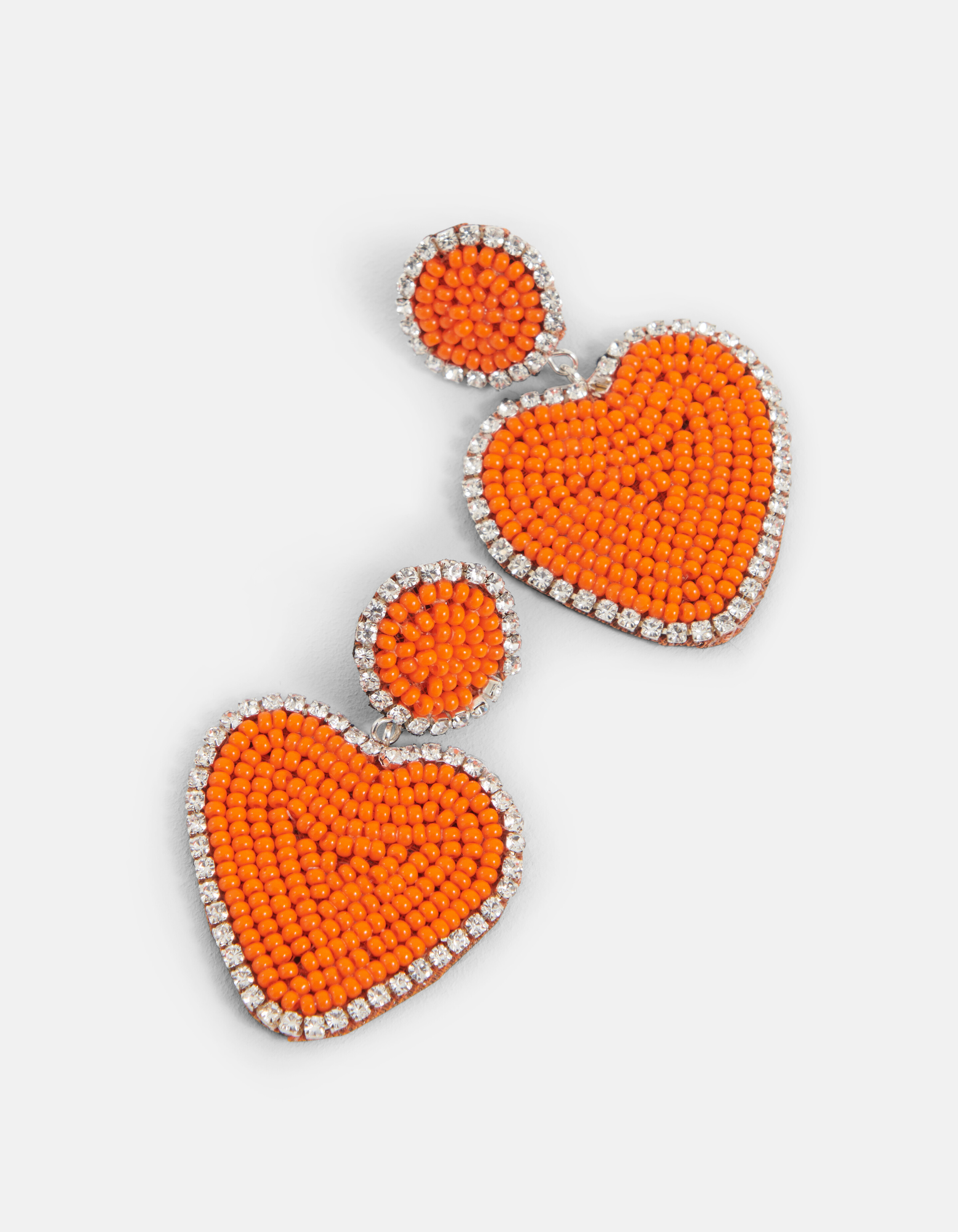 Perlenohrringe Herz Orange SHOEBY ACCESSOIRES