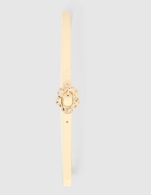Blumenschnalle G&uuml;rtel Hellgelb SHOEBY ACCESSOIRES