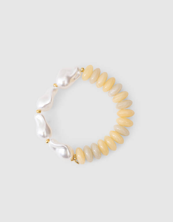 Perlenarmband in Hellgelb SHOEBY ACCESSOIRES