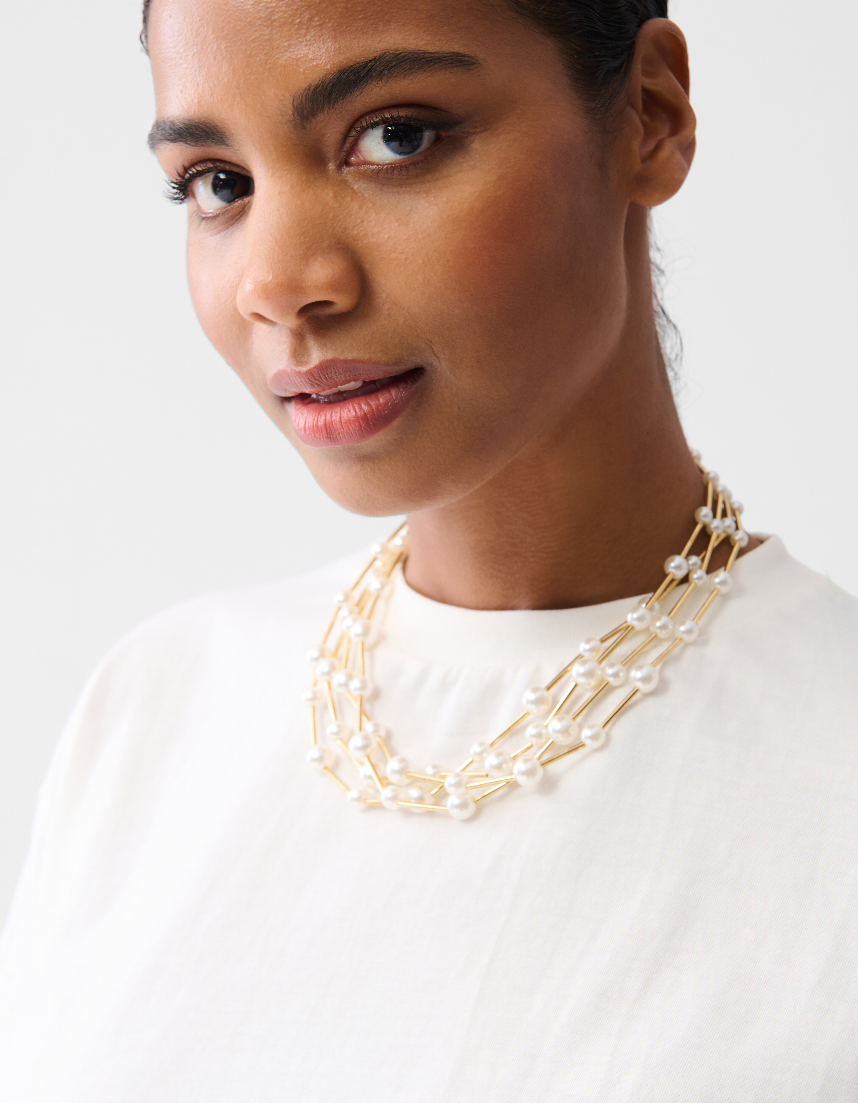 Cord-Stickerei T-Shirt Off White SHOEBY WOMEN