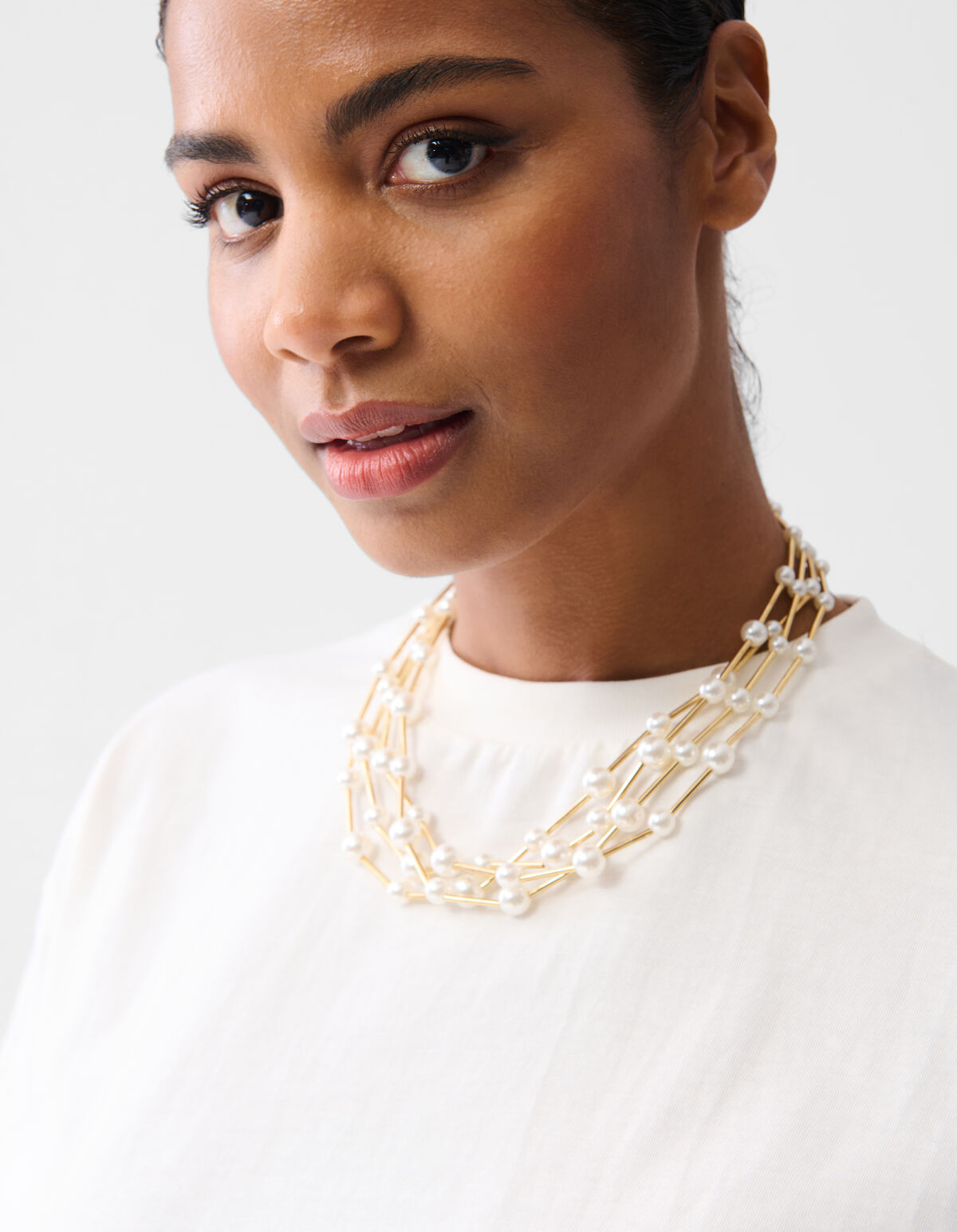 Cord-Stickerei T-Shirt Off White SHOEBY WOMEN