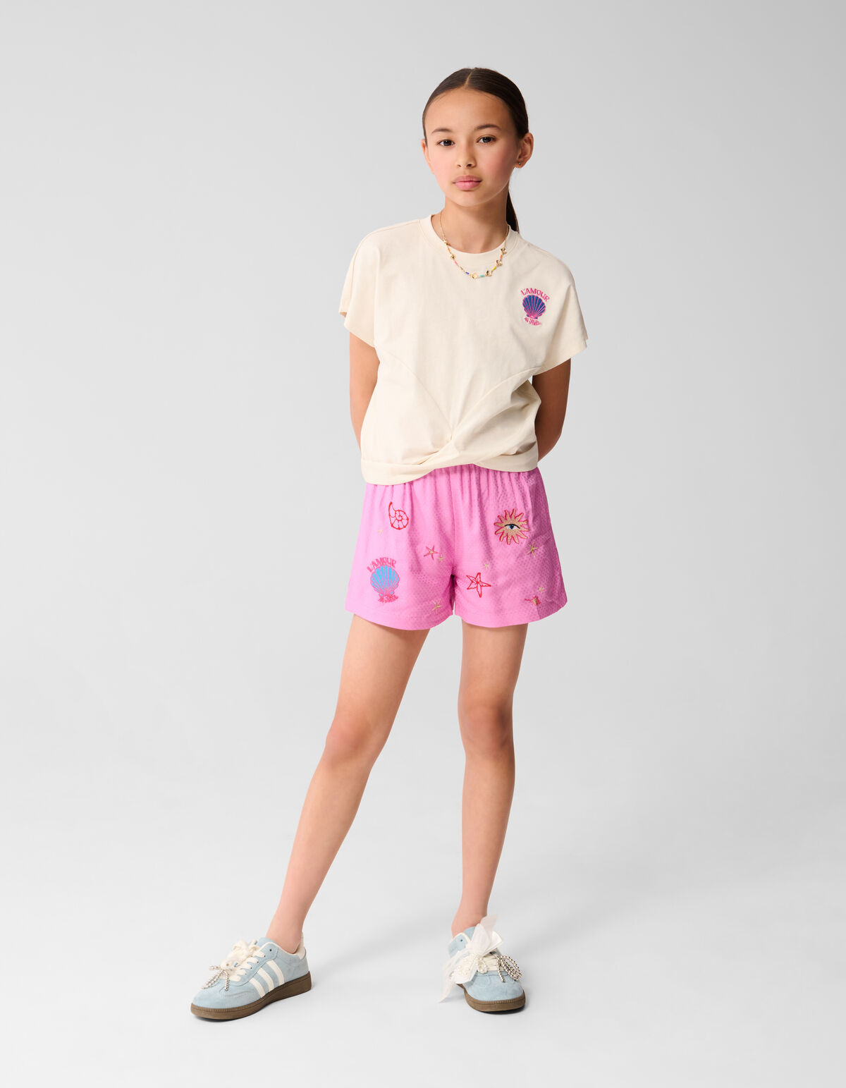 Muschel Revers Top Off White SHOEBY GIRLS