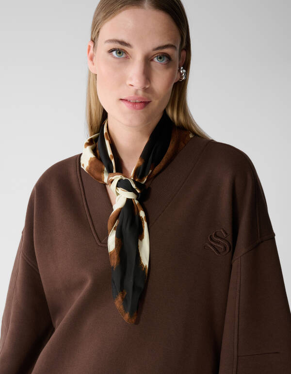 Oversized V-hals Sweater Donkerbruin SHOEBY WOMEN