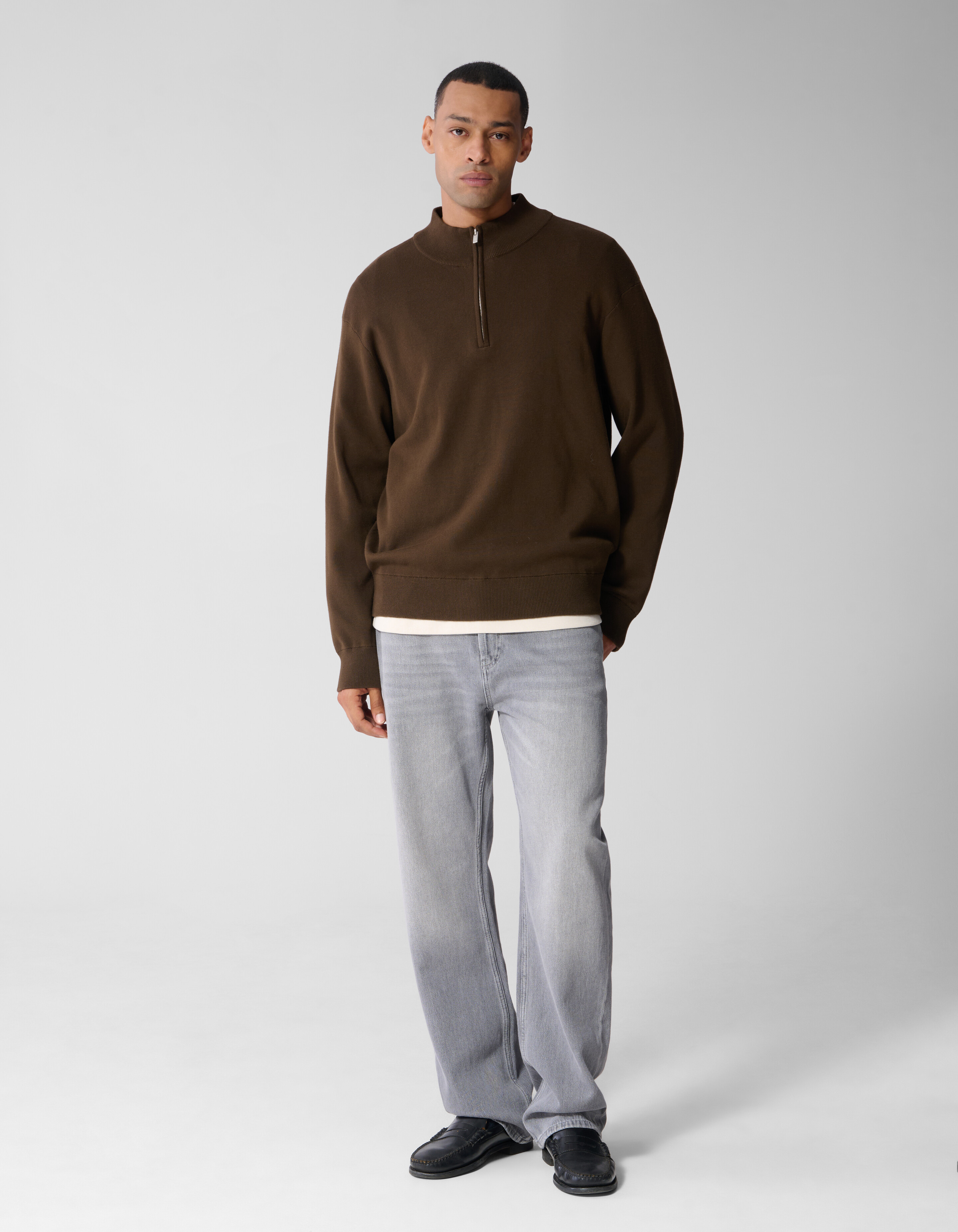 Turtle Half Zip Strickpullover Braun SHOEBY MEN