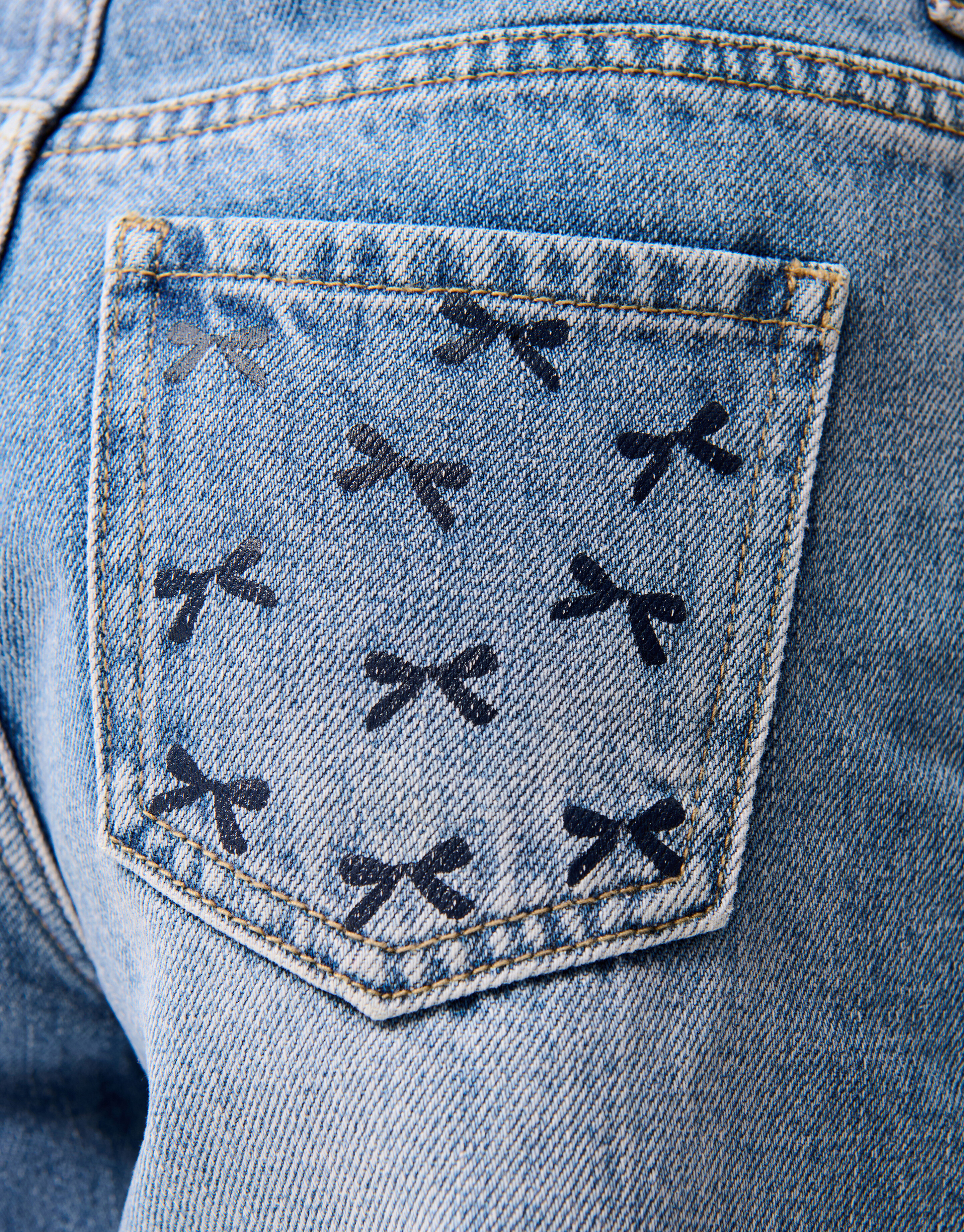 Bow Straight Fit Jeans Blau SHOEBY GIRLS