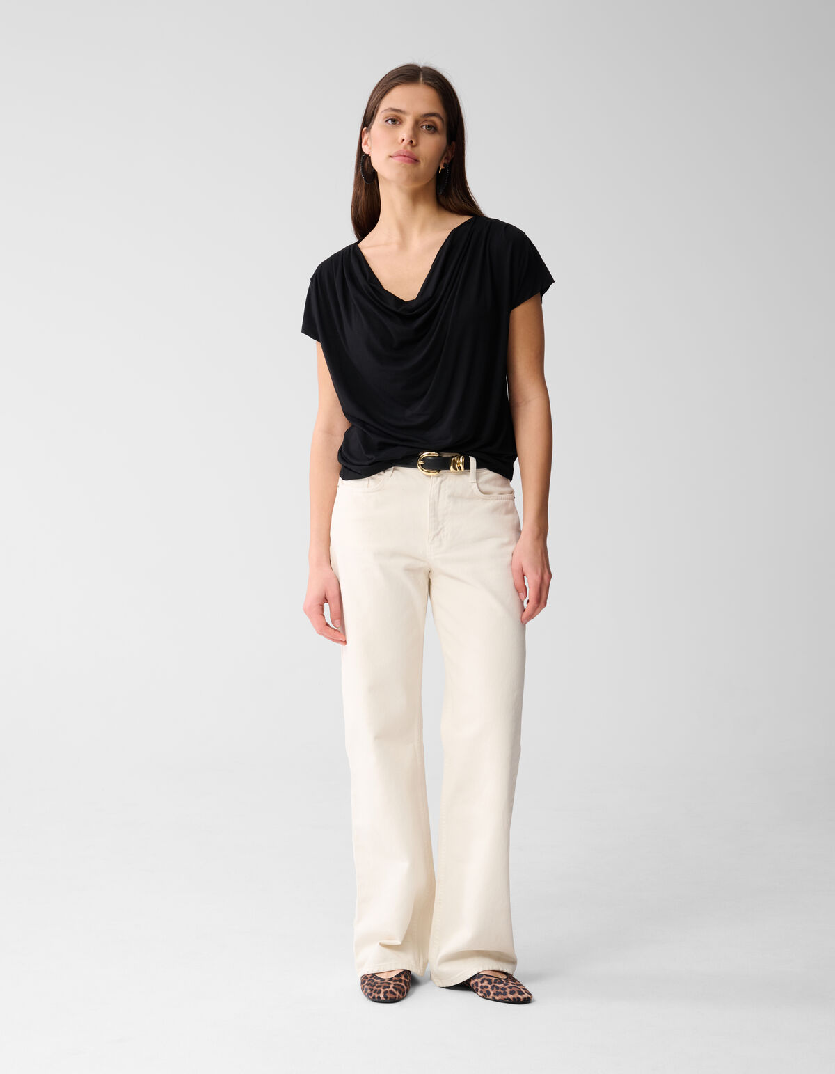 Drapiertes Top Schwarz SHOEBY WOMEN