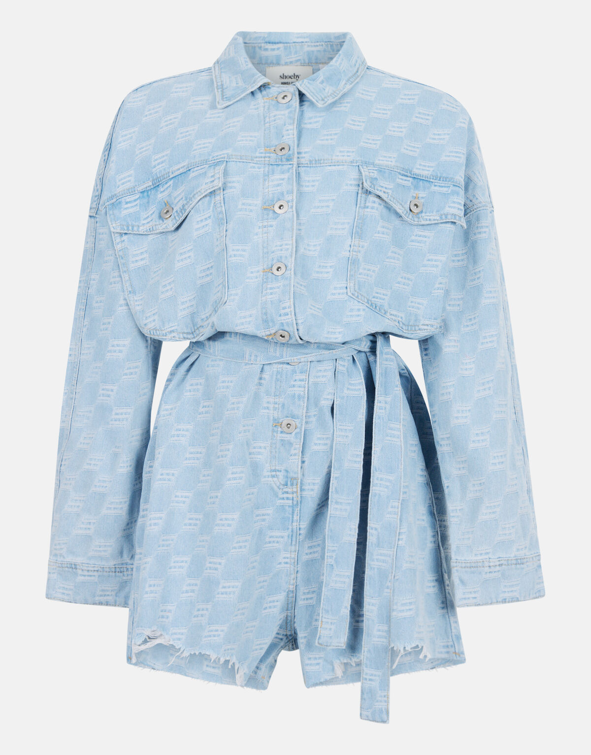Denim Playsuit Bleached By Monica SHOEBY WOMEN