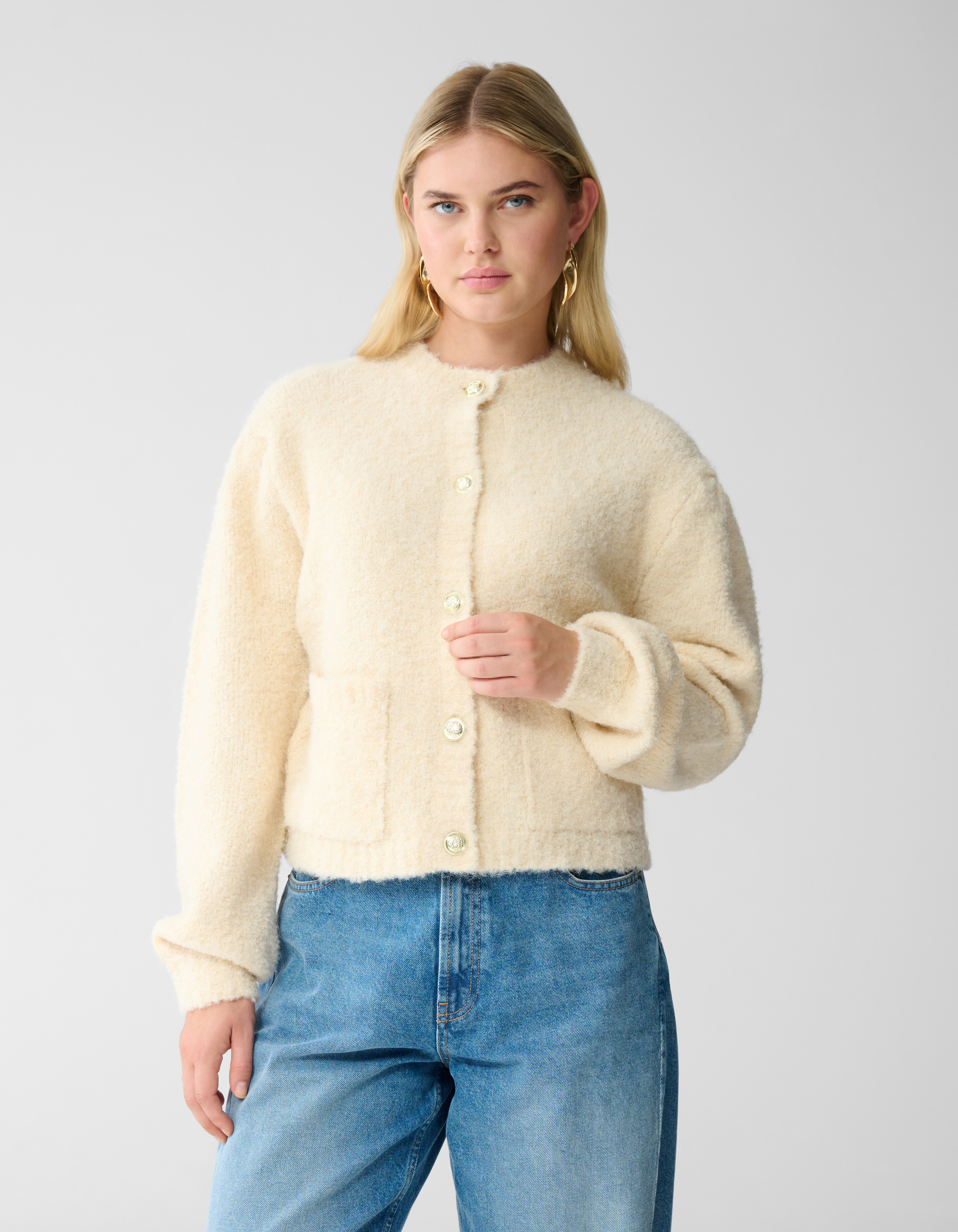 Teddy Knit Cardigan Off-White SHOEBY WOMEN