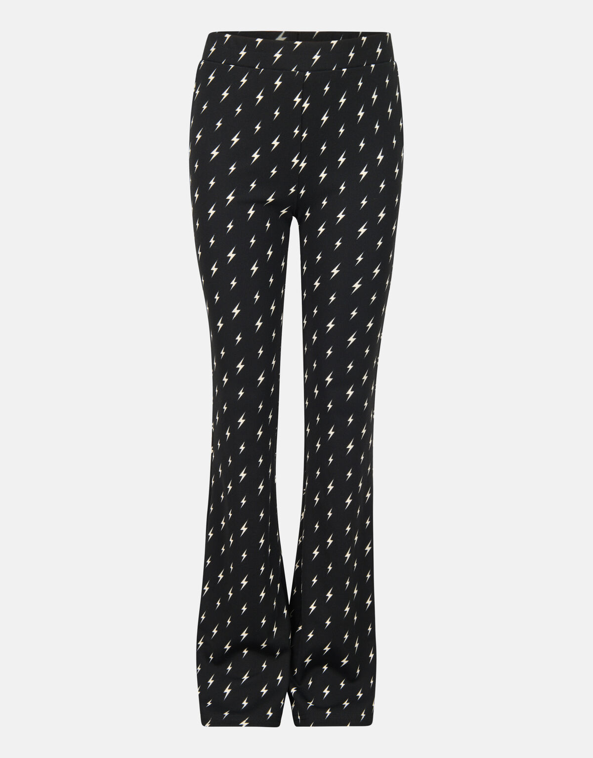Printed Rib Flared Legging Zwart SHOEBY GIRLS
