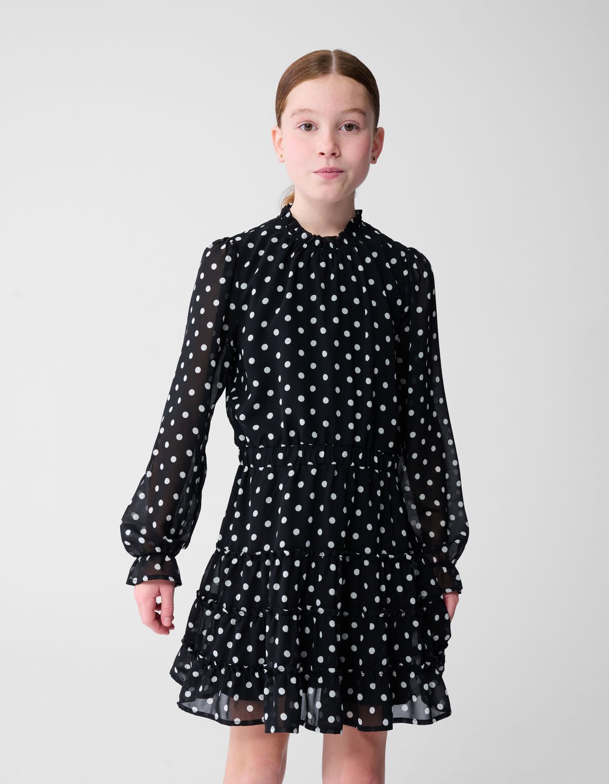 Gepunktetes Minikleid Schwarz/Wei&szlig; SHOEBY GIRLS