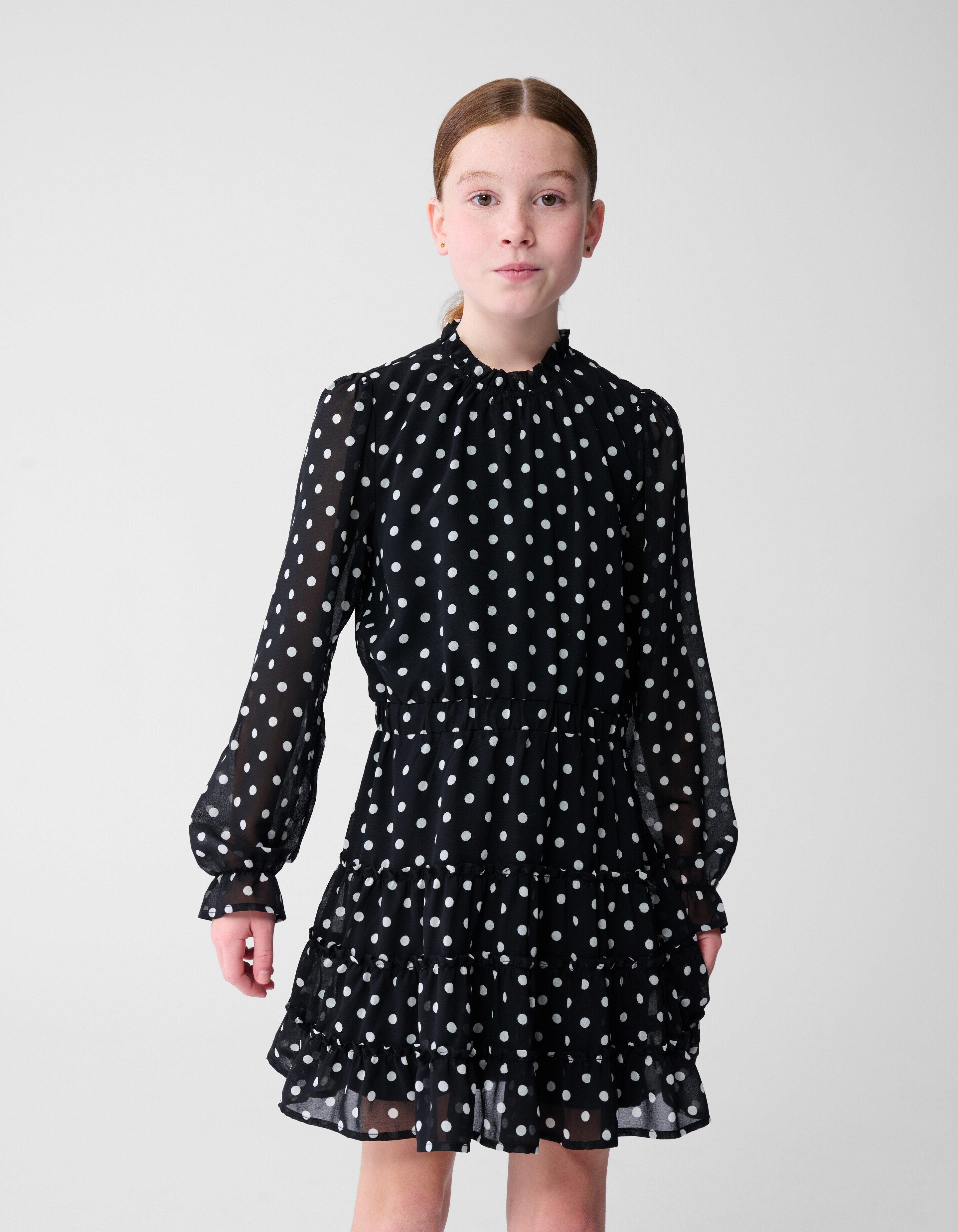Gepunktetes Minikleid Schwarz/Wei&szlig; SHOEBY GIRLS