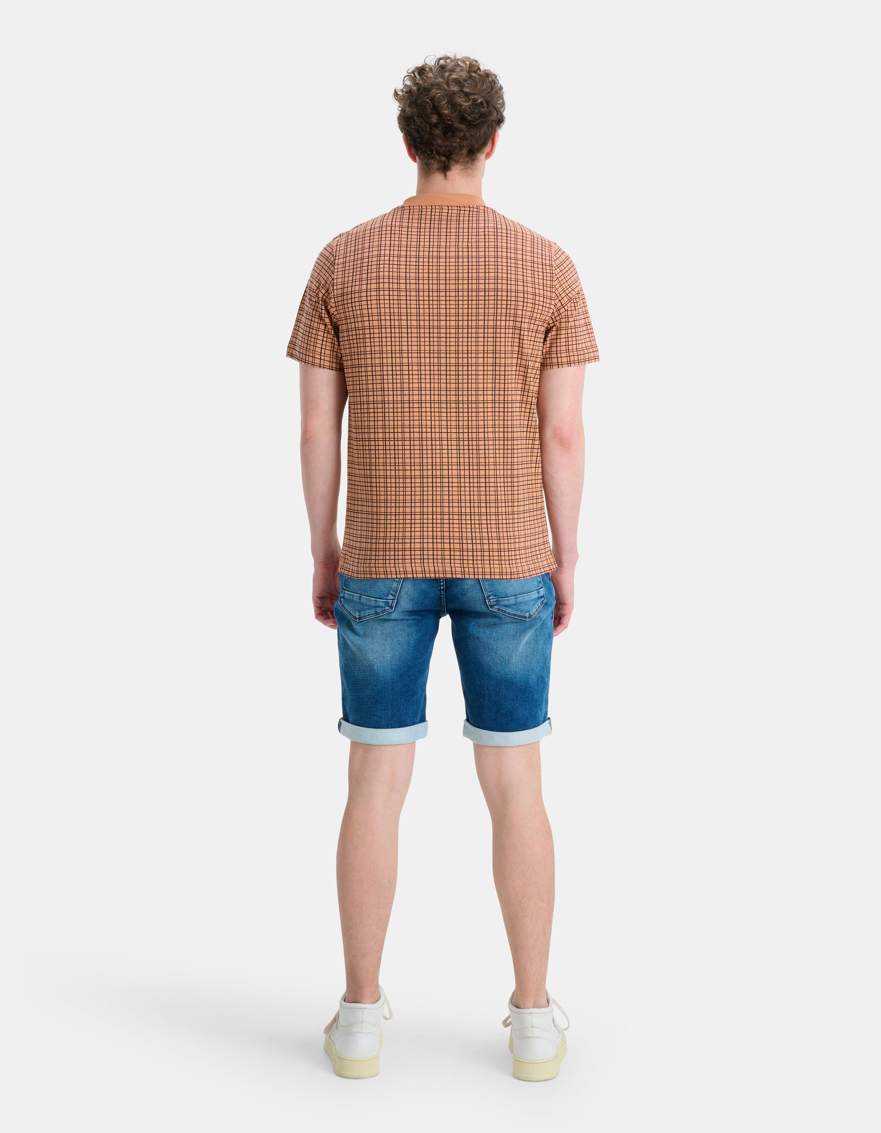 T-Shirt mit Karodruck Orange REFILL