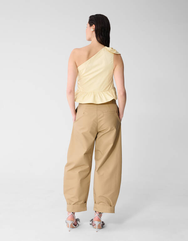 One Schulter R&uuml;schen Oberteil Hellgelb SHOEBY WOMEN