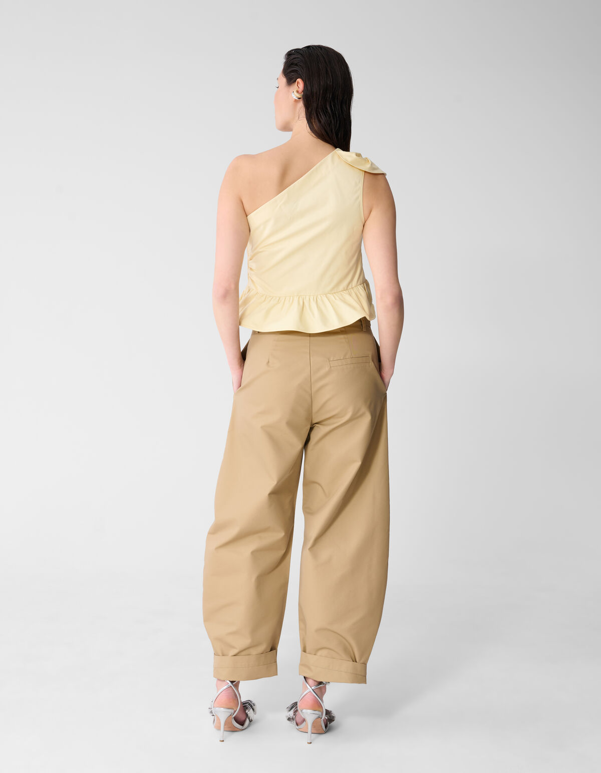 One Schulter R&uuml;schen Oberteil Hellgelb SHOEBY WOMEN