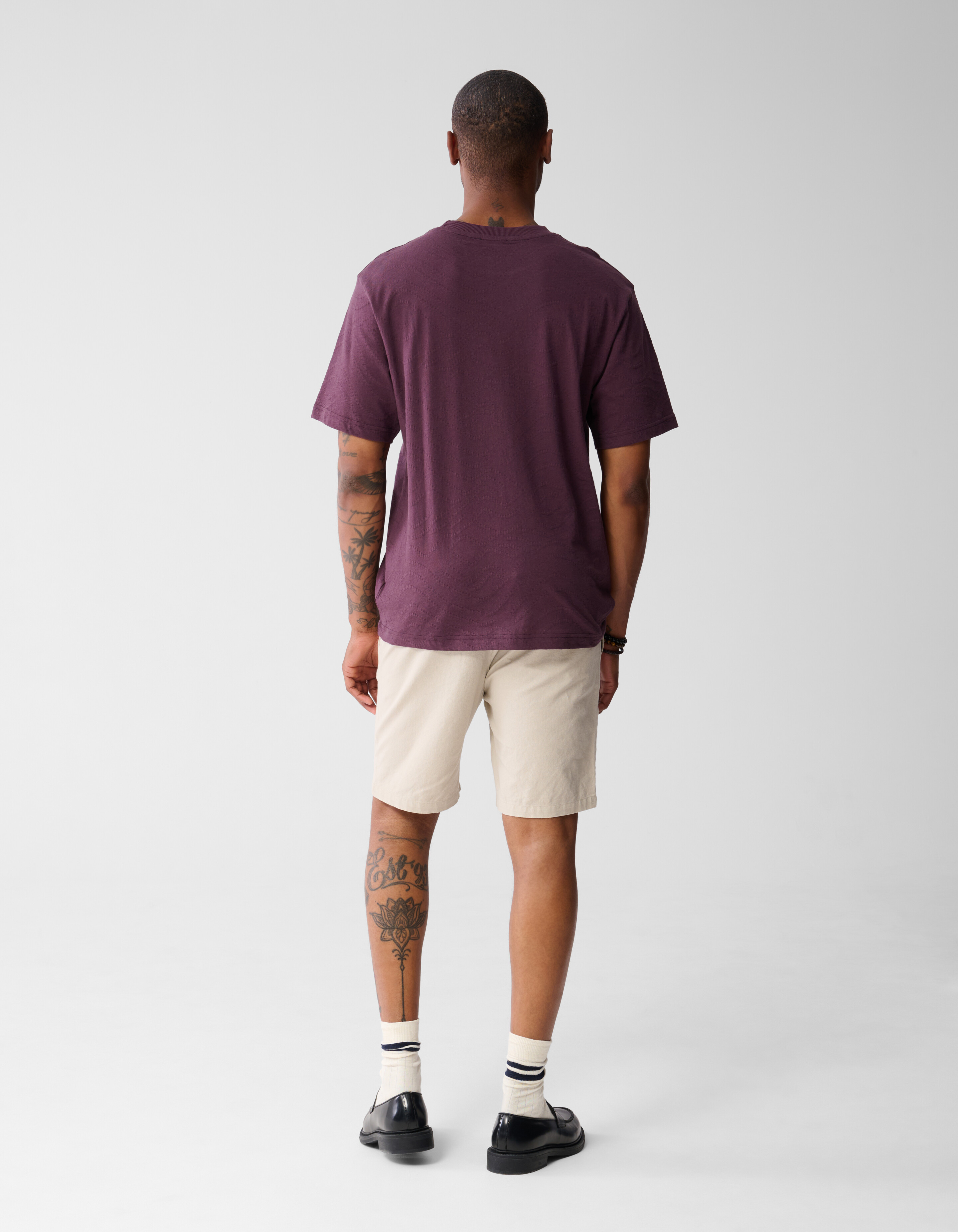 Jacquard-T-Shirt Dunkelrot SHOEBY MEN