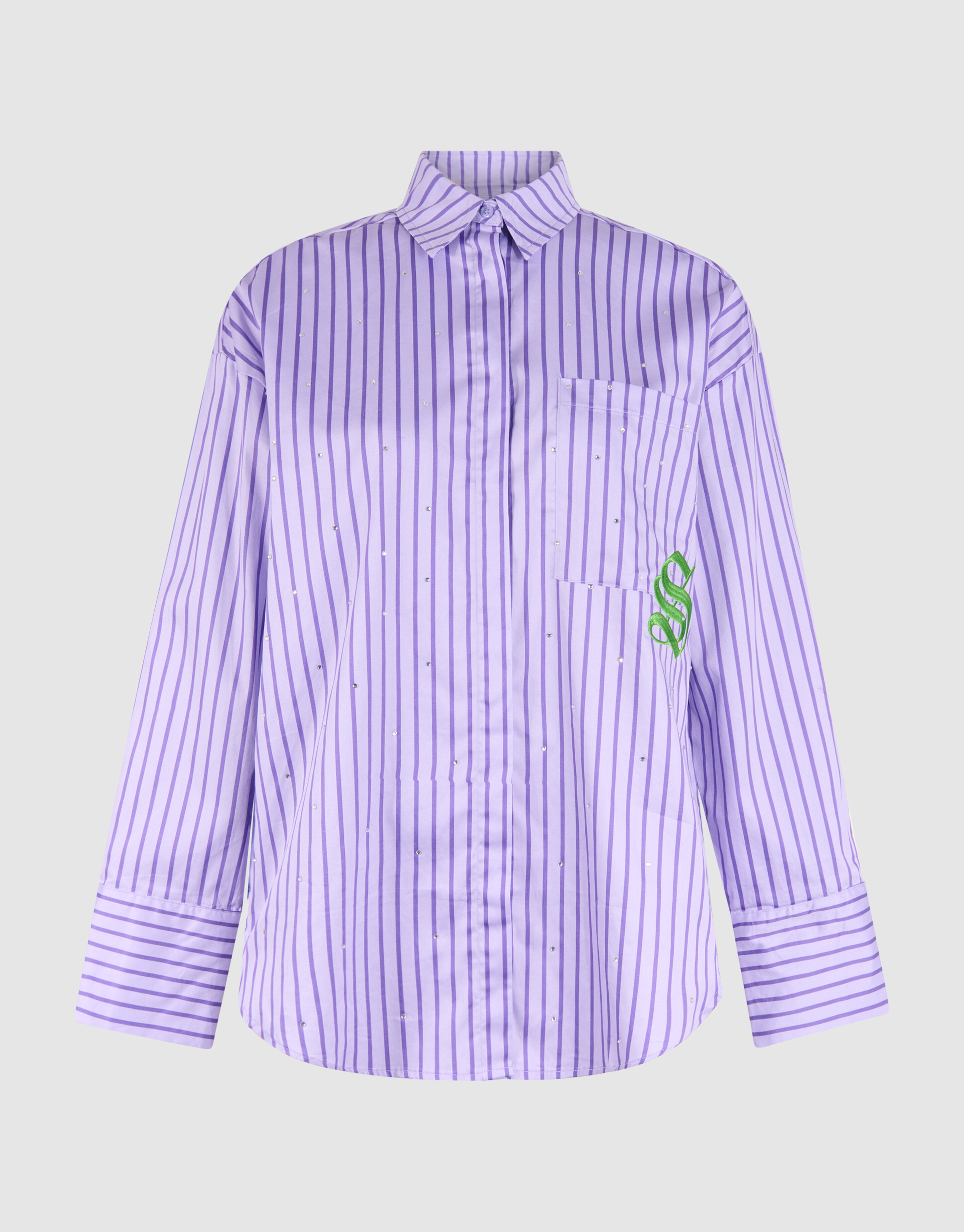 Nadelstreifen-Logo-Bluse Lila SHOEBY WOMEN