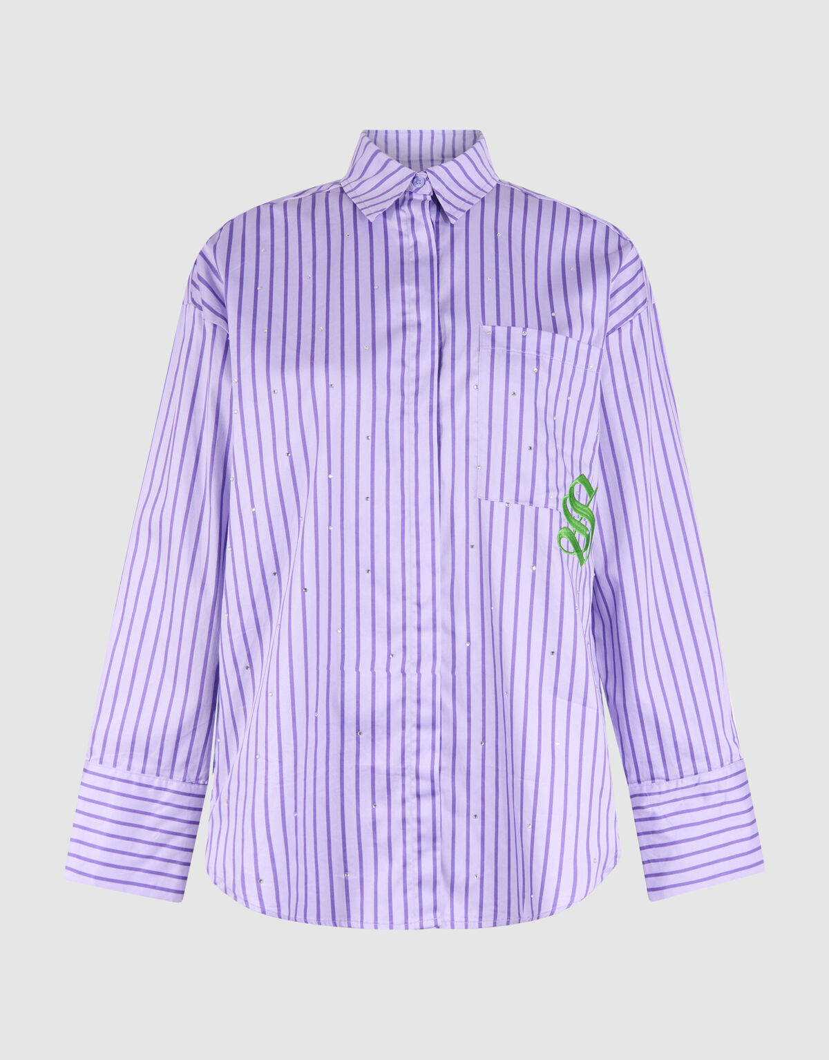 Nadelstreifen-Logo-Bluse Lila SHOEBY WOMEN