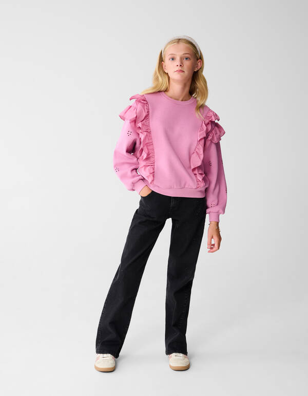 Shiny Heart Gerade Passform Jeans Schwarz SHOEBY GIRLS