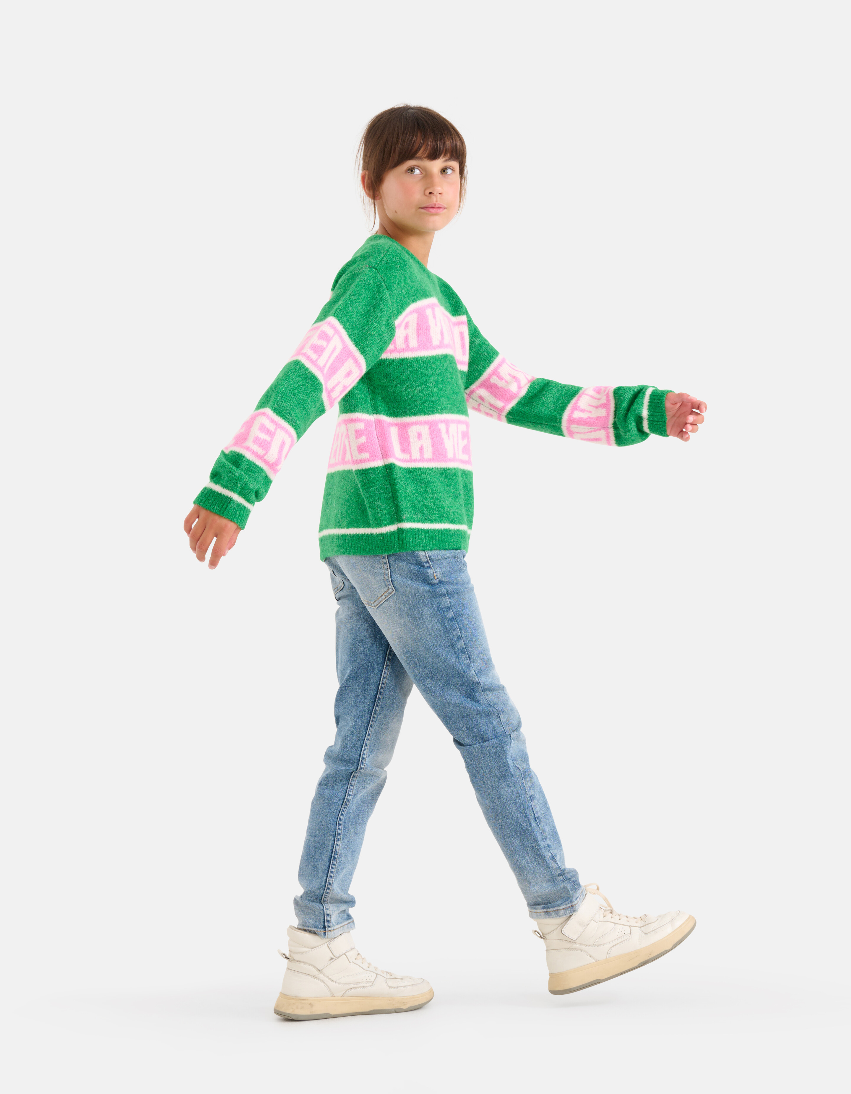 Gestreepte Trui Groen SHOEBY GIRLS