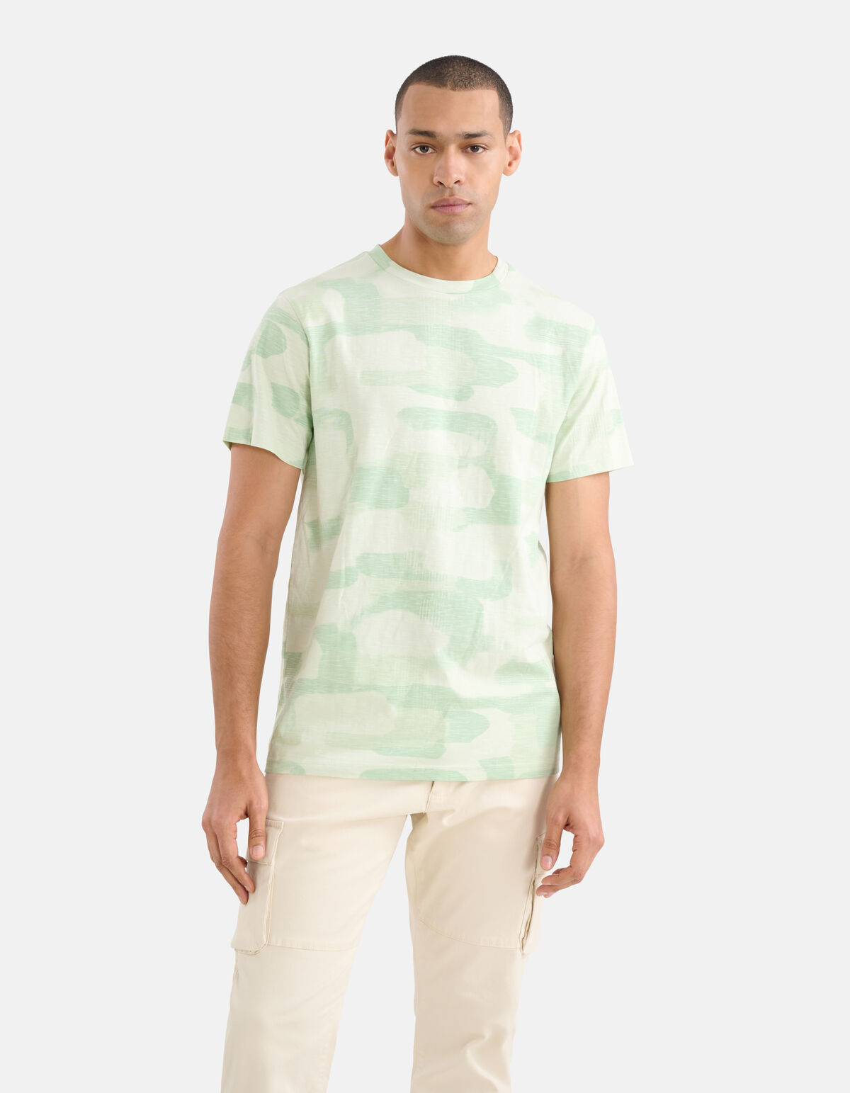 Printed Camo T-shirt Groen SHOEBY MEN