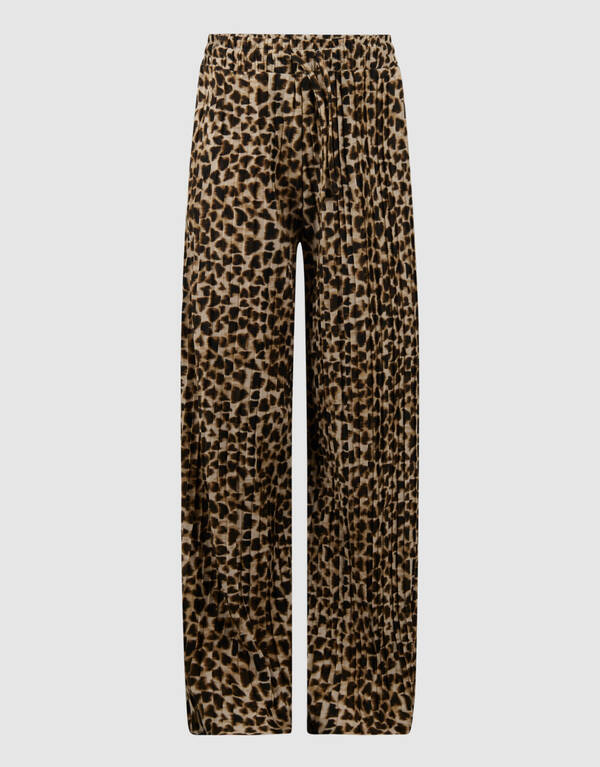 Pliss&eacute; Leopard Hose Hellbraun SHOEBY GIRLS