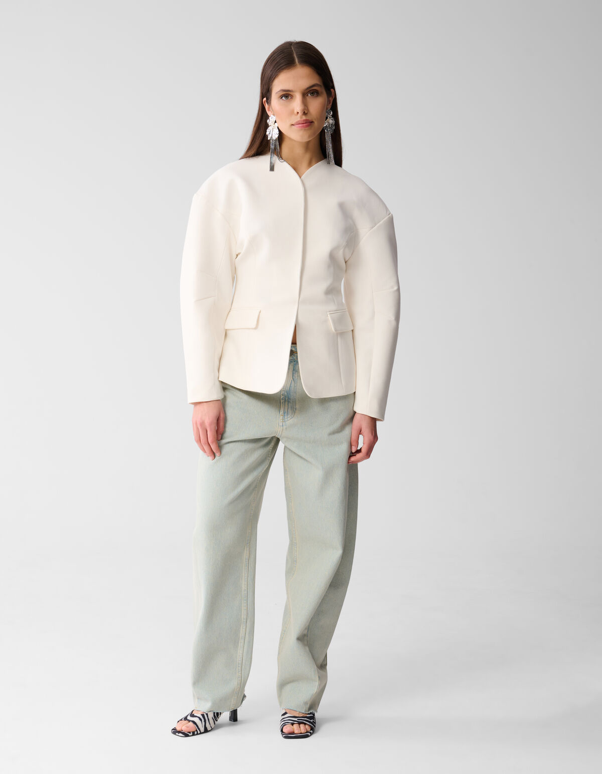 Blazer in Eiform Off White SHOEBY WOMEN