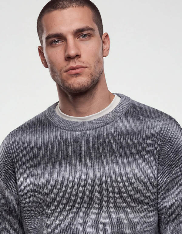 Gradient Strickpullover Grau SHOEBY MEN