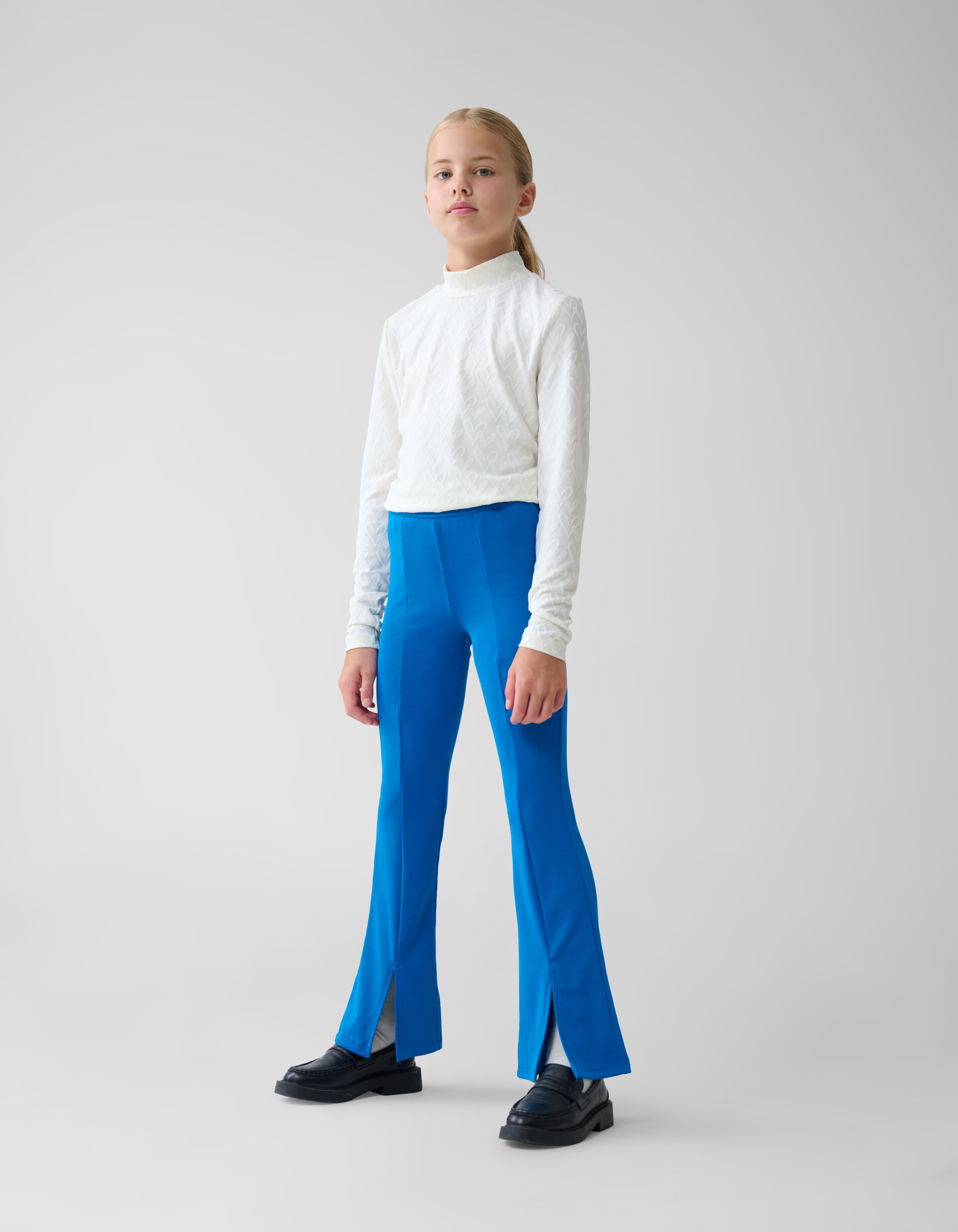 Ausgestellte Rippen-Leggings Blau SHOEBY GIRLS