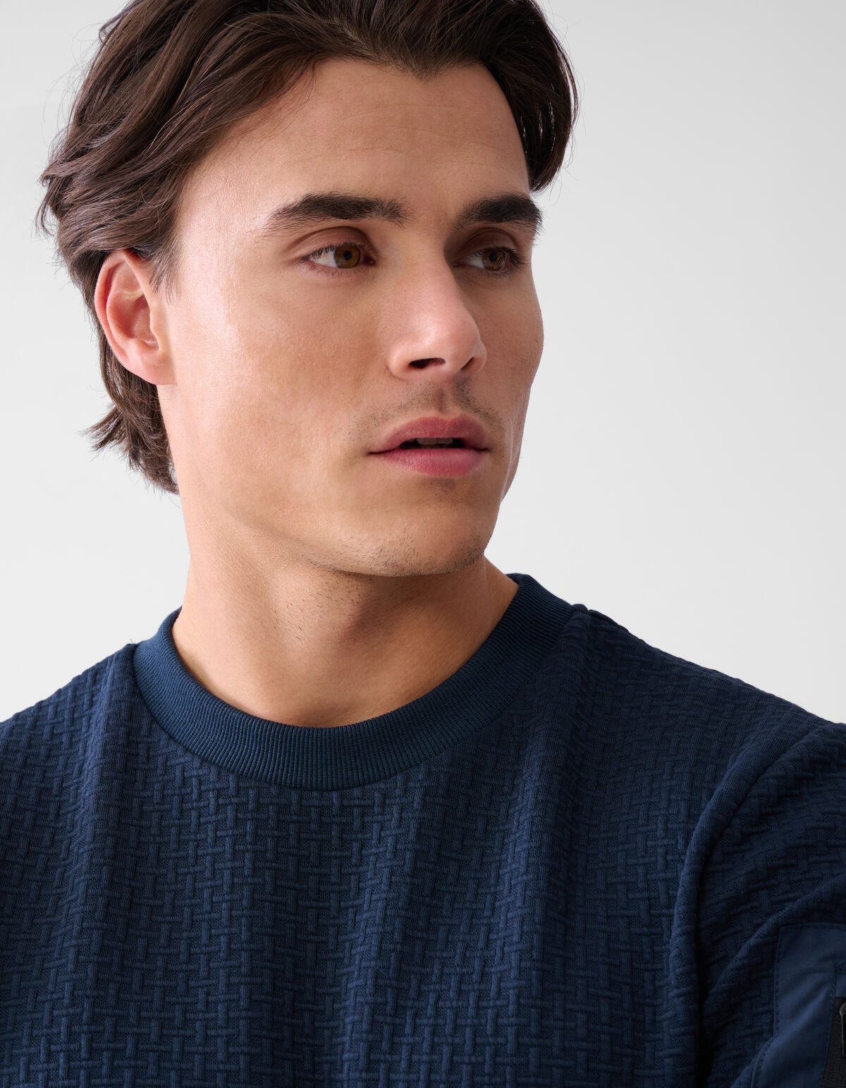 Jersey Structuur Longsleeve Donkerblauw SHOEBY MEN